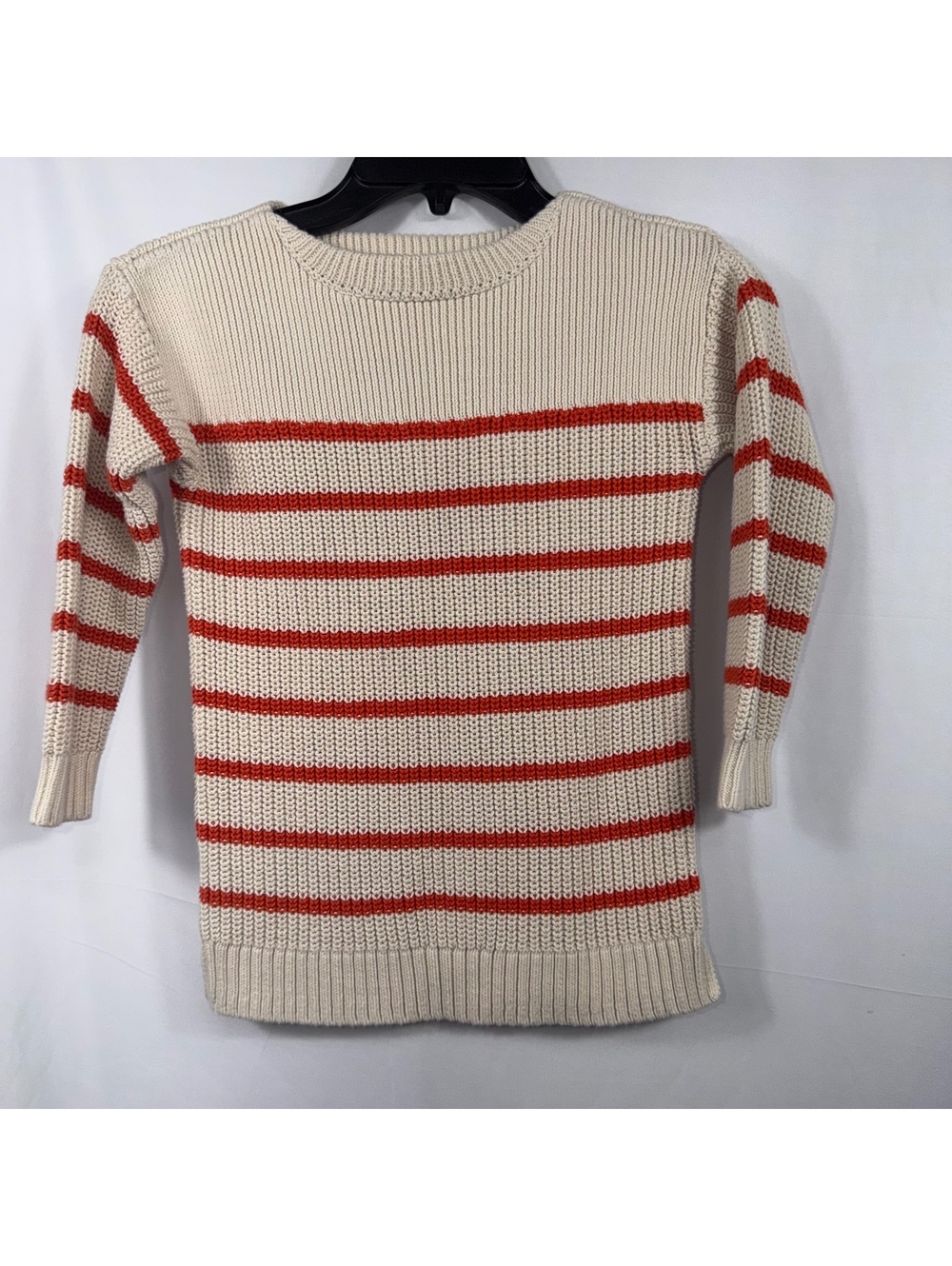 Crewcuts Girls 14 Cream Orange Striped Sweater